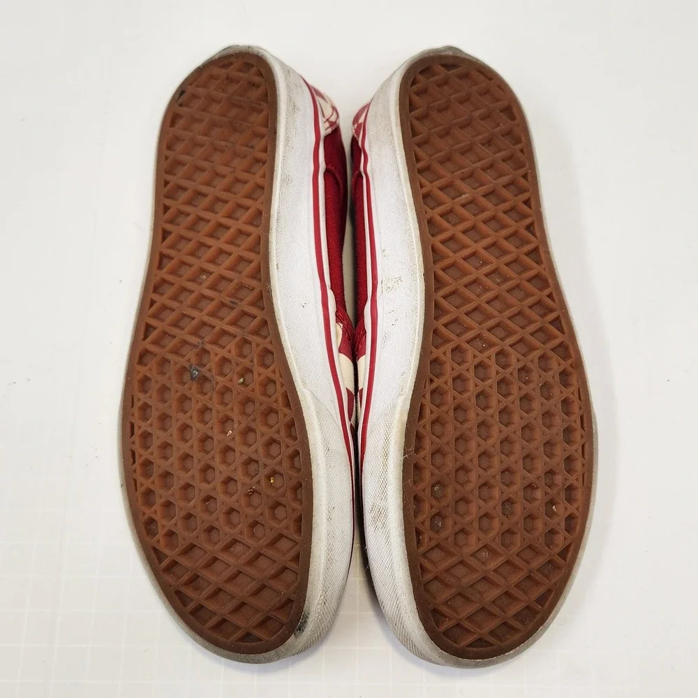 Vans Red and White Checkered Athletic Shoes - Picture 10 of 10